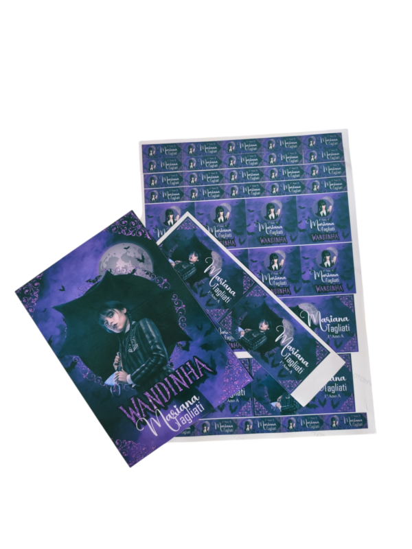 kit Etiqueta escolar + adesivo para capa de caderno