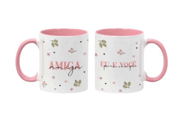 caneca amizade personalizada com alça e interior colorida - Image 6