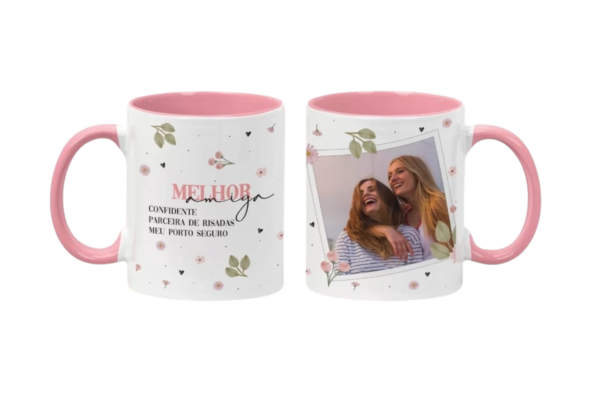 caneca amizade personalizada com alça e interior colorida - Image 4