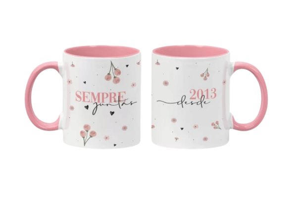 caneca amizade personalizada com alça e interior colorida - Image 2