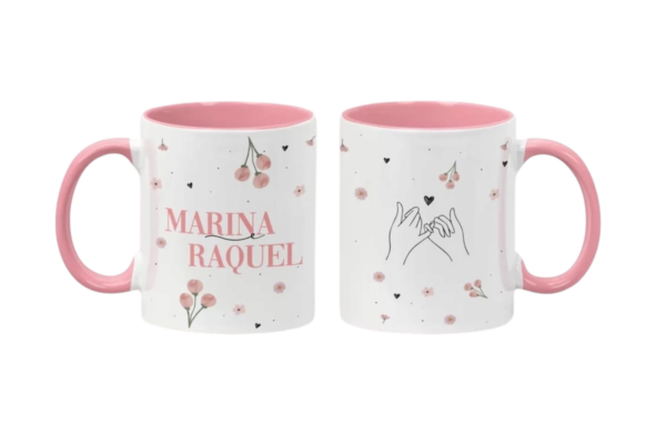 caneca amizade personalizada com alça e interior colorida - Image 3