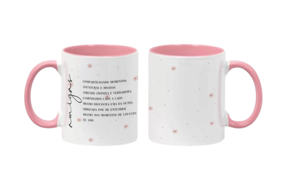 caneca amizade personalizada com alça e interior colorida - Image 5