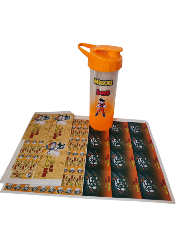Kit Garrafa acrílica + etiqueta personalizada